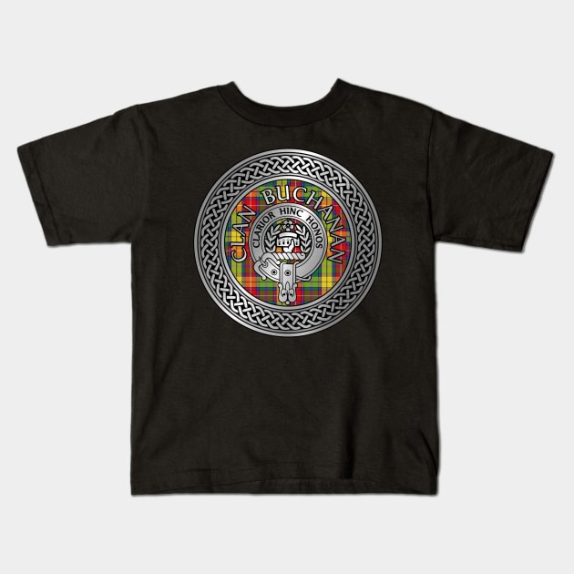 Clan Buchanan Crest & Tartan Knot Kids T-Shirt by Taylor'd Designs